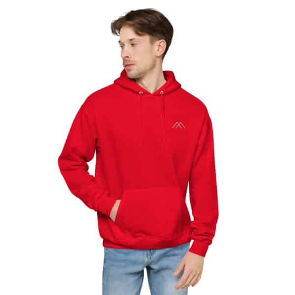 unisex fleece hoodie athletic red front 2 61b688a13d8c7