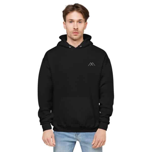 unisex fleece hoodie black front 61b688a13ca4d