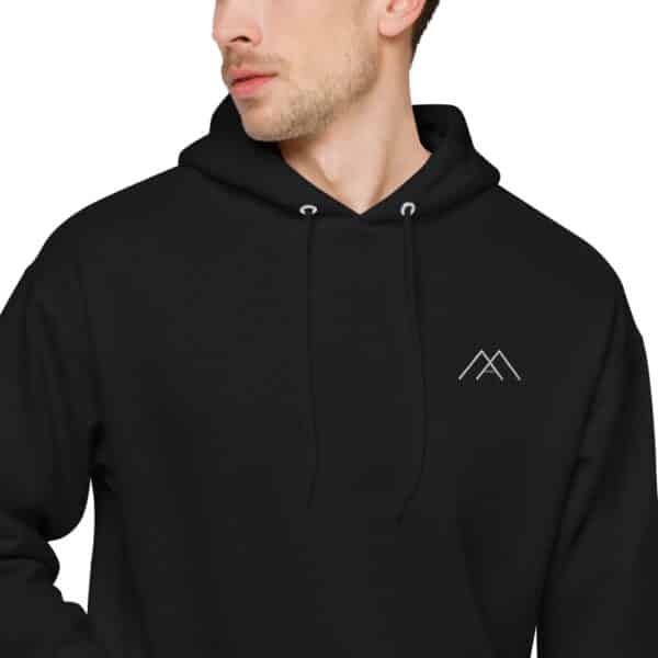 unisex fleece hoodie black zoomed in 2 61b688a13cc62