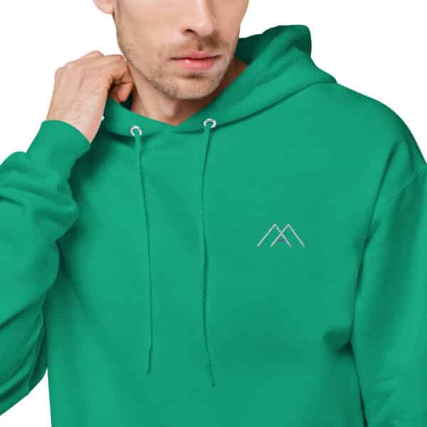 unisex fleece hoodie kelly green zoomed in 3 61b688a13e885