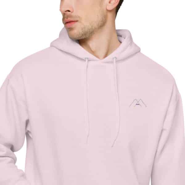 unisex fleece hoodie pale pink zoomed in 2 61b688a144c46
