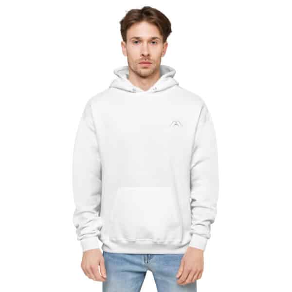 unisex fleece hoodie white front 61b688a146593