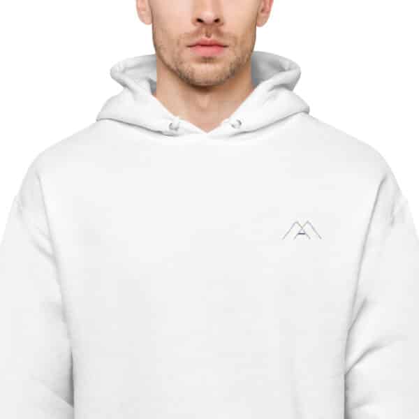 unisex fleece hoodie white zoomed in 61b688a145de3